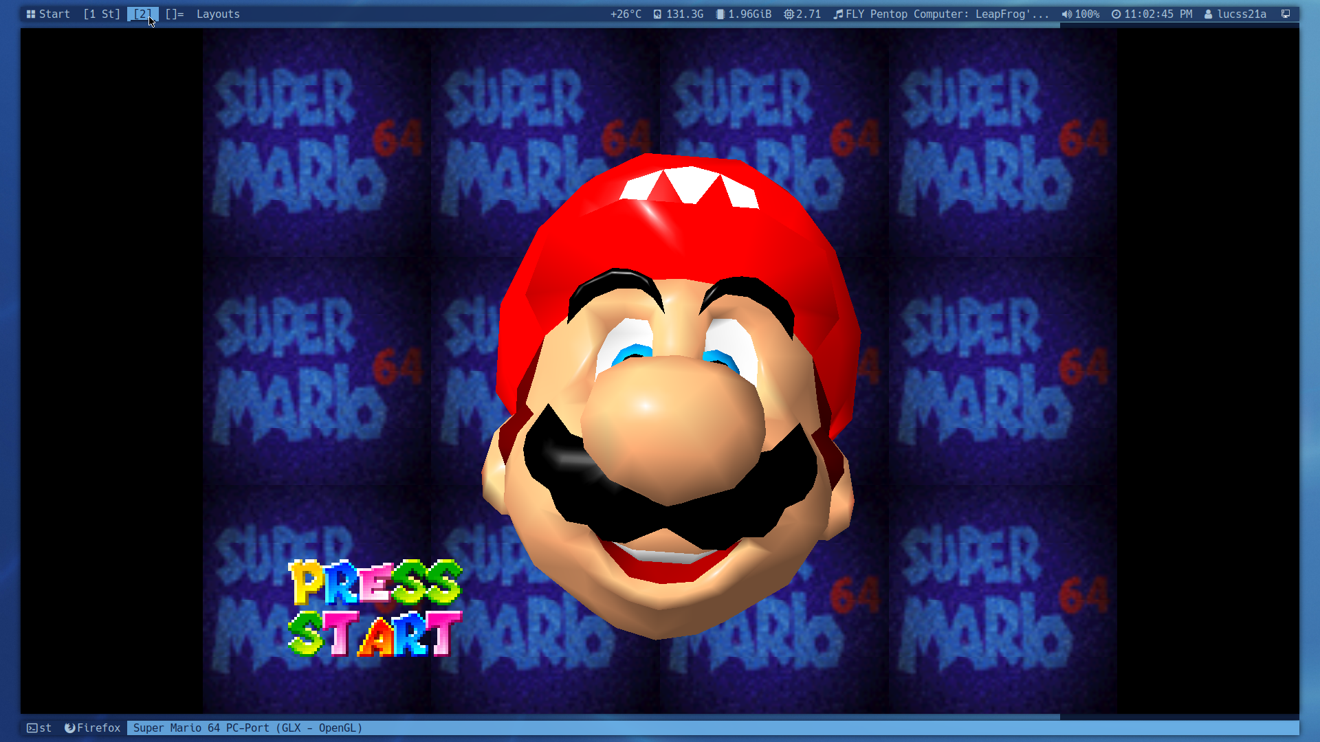 Screenshot of SM64 port