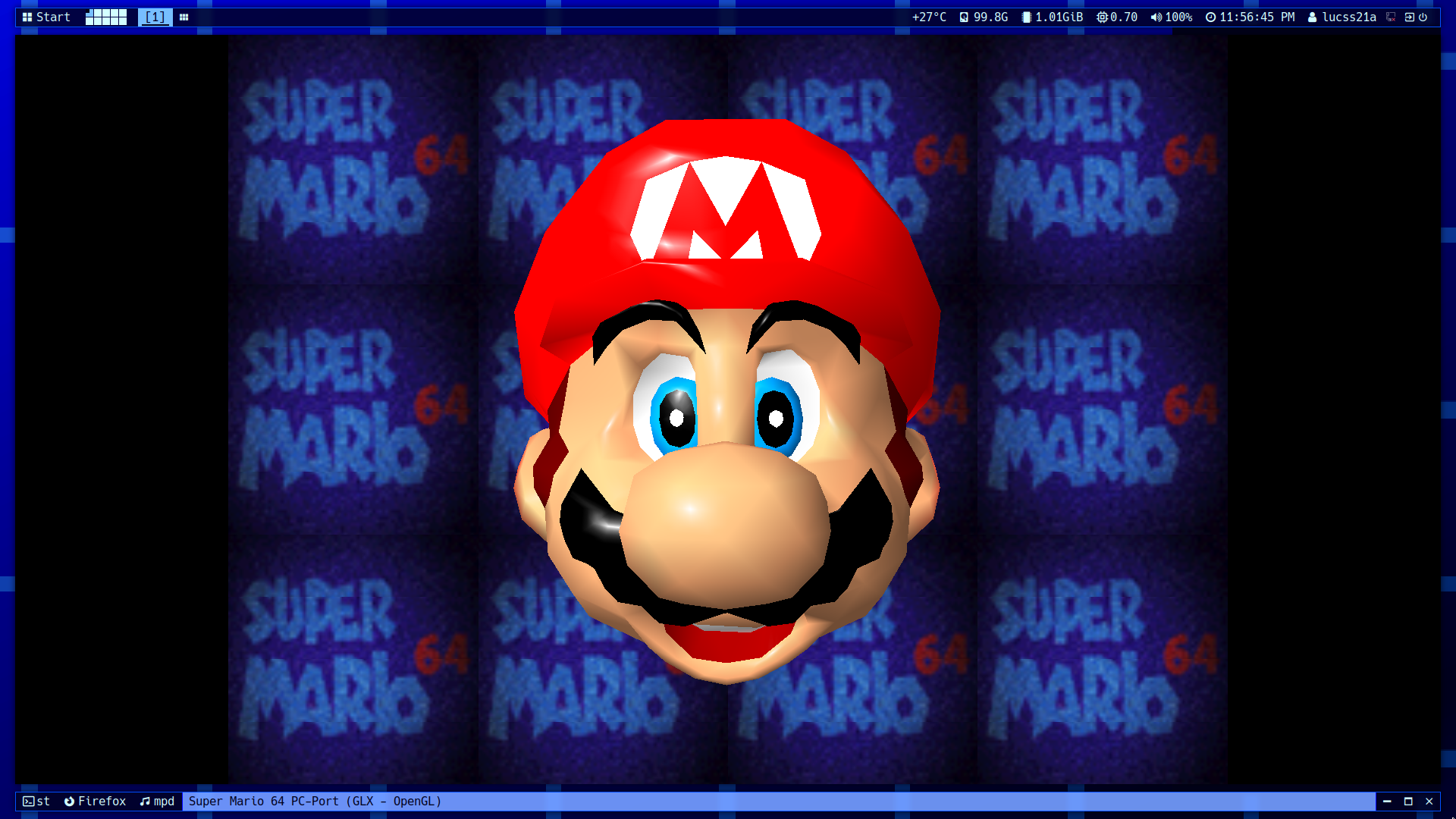 Screenshot of SM64 port