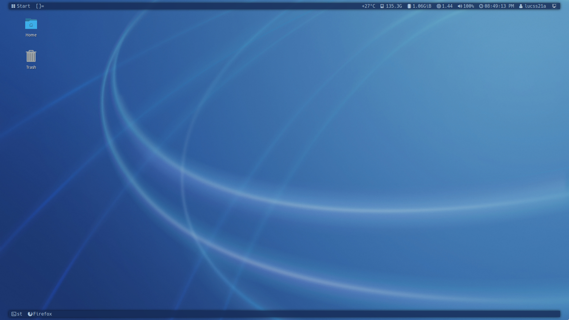 Screenshot of the desktop