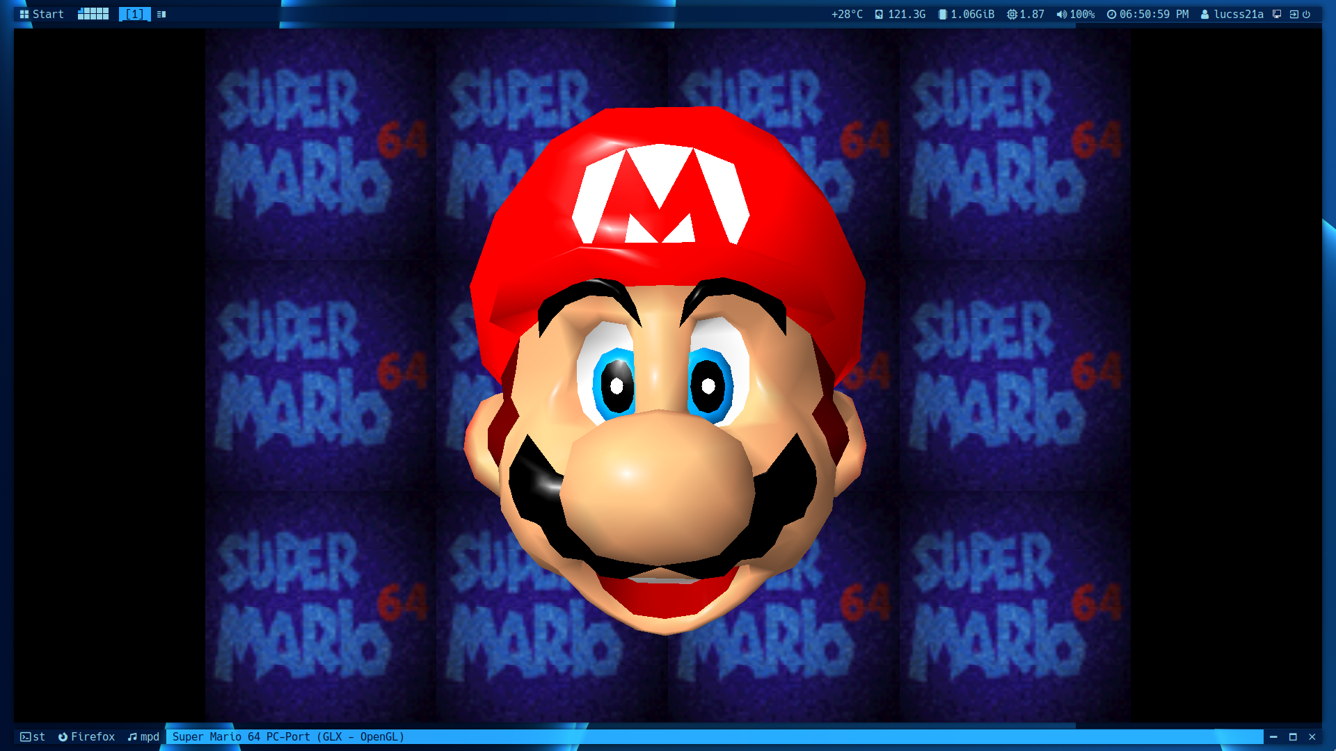 Screenshot of SM64 port