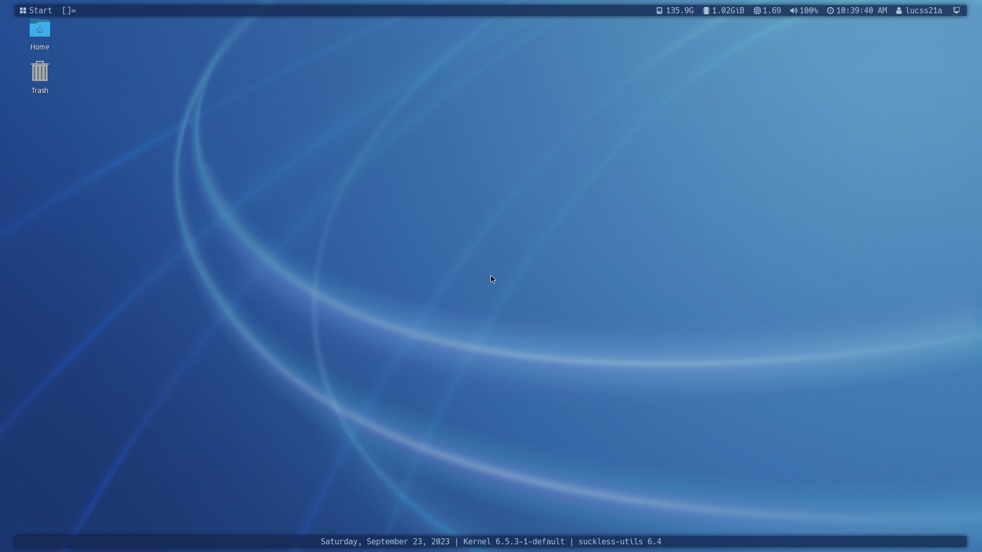 Screenshot of the desktop